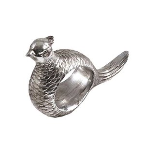 Prix de gros Rond de serviette en forme de lapin avec boucle de rond de serviette en aluminium coulé couleur argent - Product Image 4