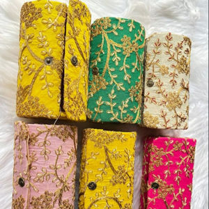 Recién llegado, monederos de diseñador para mujer, bolsos de mano, bolso Potli, bolso nupcial bordado con espejo para regalo de boda - Product Image 1