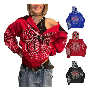 Superventas 2024 llegada de invierno hombres de lana gruesa en blanco de cara completa con cremallera sudaderas con capucha a la venta en tarifas baratas sudaderas con capucha de diamantes de imitación - Product Image 5