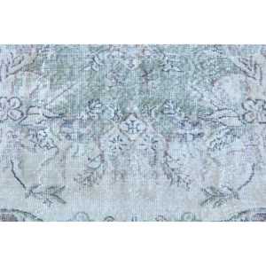 2.3x5.4 ft Rug, Vintage Rug, Turkish <b>Brown</b> <b>Wool</b> Striped Rug - Product Image 5