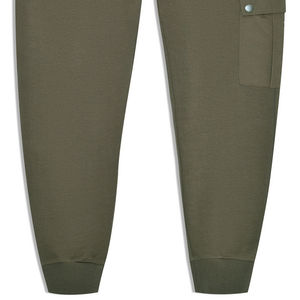 Men's Casual Sweatpants <b>Vintage</b> Wholesale Elastic Waist Comfortable Straight Polyester Cotton <b>Trouser</b> Customizable Olive Texture - Product Image 3