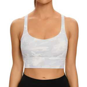 Fitness Bra Women's Crop Tank Tops High Neck Quality Spandex Workout <b>Running</b> Sports Bra Yoga Set - Product Image 1