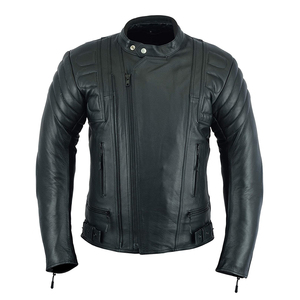 Veste en cuir slim unie pour homme, style urbain, col montant, séchage rapide et respirante, service OEM, vente chaude - Product Image 4