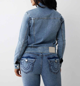 2026 vente en gros sur mesure femmes respirant Polyester boutonné Denim veste avec Camouflage broderie hiver pour pas cher prix - Product Image 6