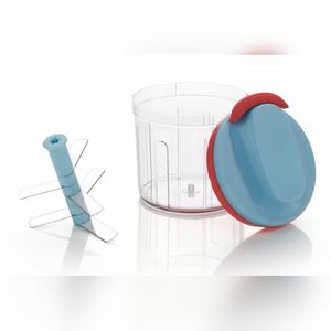 Hachoir manuel express à 6 lames, capacité 1000 ml, en plastique vierge sans BPA, coupe-légumes à tirette manuelle, marque Aalok - Product Image 4