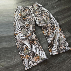 USA Unisexe haute qualité véritable arbre imprimé camouflage camouflage survêtement pantalon coton baggy évasé rayé pantalon de survêtement - Product Image 4