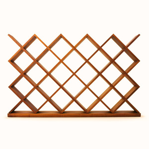 Stylish Diamond Grid Wooden Bookshelf Versatile Storage for <b>Books</b> Wine Decor Display - Product Image 1
