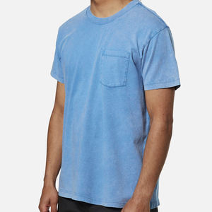 T-shirts pour hommes en coton biologique, t-shirts lavés pour l'été, t-shirt à manches courtes pour hommes, t-shirt décontracté en jersey uni - Product Image 1