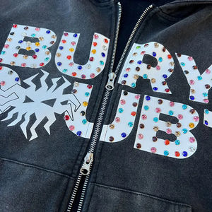 Sweat à capuche d'hiver en strass pour hommes élégants et solides Design de luxe en diamant et cristal Pull coupe-vent surdimensionné pour Fashion Forward - Product Image 4