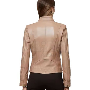 Precio barato Chaquetas de cuero para mujer Recién llegado Chaquetas de cuero para mujer Chaqueta de cuero de color personalizado - Product Image 4