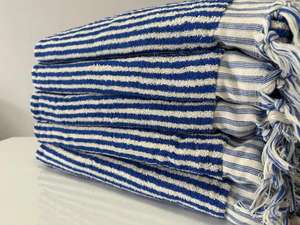 Serviette de bain Hammam Peshtemal carrée en coton turc 100% tissé à la main, imprimé à rayures bio, 90x180cm, 900gr, multi-usage, pour la maison - Product Image 6