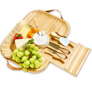 Tabla de queso asta plato de bambú hecho a mano Arthur Court diseños utensilios de cocina y artilugios de acero inoxidable - Product Image 4