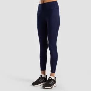 Leggings slim Equniox bleu marine avec effet push-up, respirants, en Spandex/Nylon, logo personnalisé, pour le sport, le fitness, le yoga, la musculation, longueur cheville, taille XS - Product Image 1