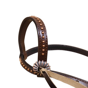 Juego de tachuelas de caballo con cuello de pecho y cabeza de caballo occidental Premium decorado con ranura De Seta Conchos con encaje - Product Image 3