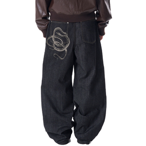 LOW MOQ 2025 Fabricante de alta calidad Baggy Jeans Hombre Loose Fit Jeans Hombres Lavado ácido Straight Wide Leg Washed Denim Jeans - Product Image 2