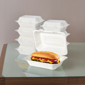 ภาชนะหอยฝา8x8นิ้วทำจากชานอ้อยแบบใช้แล้วทิ้งเกรดอาหาร - Product Image 3