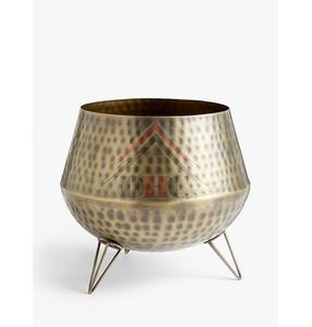 Ensemble de jardinières en laiton martelé de luxe, pot à fleurs doré, pot de jardin décoratif pour l'intérieur et l'extérieur, pour la décoration de la maison et de l'hôtel - Product Image 2