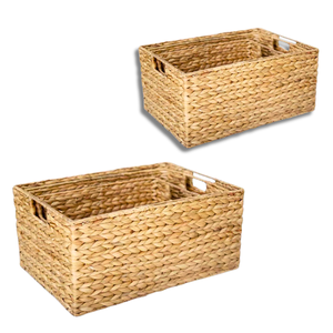 Seagrass Rattan WATER HYACINTH <b>BASKET</b> with Removable Cotton Liner Perfect for Laundry or Toy Storage Vietnam Crafts - Product Image 1