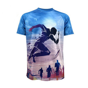 Promotion bon marché pour homme T-shirt en polyester à sublimation pour impression par sublimation T-shirt vierge à motif solide pour hommes - Product Image 4