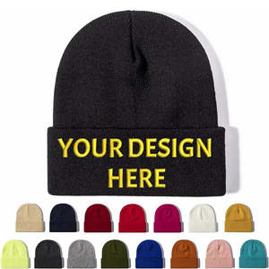 Gorro de Lana 100% Cálido para Invierno, Diseño Personalizado de Punto, Transpirable, Impermeable, con Logotipo Bordado, Patrón de Lazos - Product Image 1