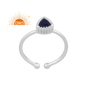 Latest Trending Fine Sterling Silver Natural Lapis Lazuli Gemstone <b>Adjustable</b> <b>Ring</b> Custom Jewelry For Women Gift For Her - Product Image 1