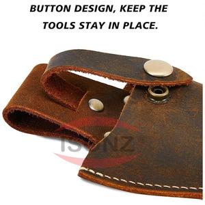 Gaine de pinces en cuir personnalisée avec gaine de couteau de fermeture de bouton pour couteaux à lame fixe, support d'étui de couteau pour ceinture - Product Image 1