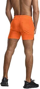 Meilleures ventes : Short de survêtement uni pour homme à taille haute avec cordon de serrage - Séchage rapide, respirant, en coton/polyester - Product Image 5
