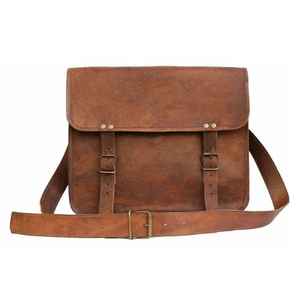 World Craft Impex 11*15 pouces poche unique fabriqué à la main marron Vintage en cuir de chèvre sac à dos pour ordinateur portable 100% cuir véritable haut - Product Image 4