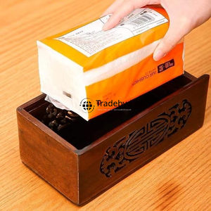 Artisan <b>Carved</b> <b>Wooden</b> Floral Pattern Premium Quality Fashionable Tissue <b>Box</b> & Holder for Home and Office Tradebyd - Product Image 2