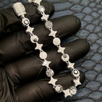Collier chaîne à maillons en diamant Moissanite VVS, pendentif Moissanite VVS, style Hip Hop pour hommes