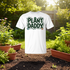 T-shirt da giardinaggio botanico Plant Daddy per papà che ama le piante, abbigliamento promozionale di alta qualità - Product Image 1