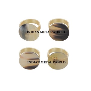 Lot de 4 ronds de serviette en bois et corne de qualité supérieure forme ronde vaisselle décoration rond rond rond rond à prix abordable - Product Image 1