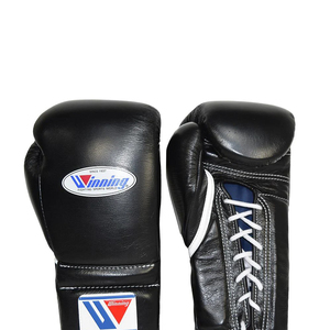 Nouveaux gants de boxe Muay Thai Winning Pro en cuir véritable 10oz 12oz 14oz 16oz avec support de poignet Velcro, gants d'entraînement, logo personnalisé - Product Image 3