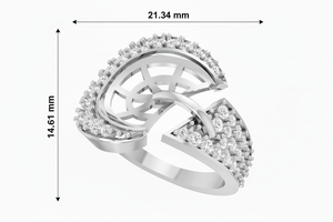 Bague de déclaration moderne en or 14 carats et diamants naturels croisés pour femmes - Product Image 2