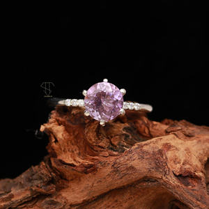 Bague en pierre précieuse améthyste naturelle 925 bijoux de mode classiques en argent sterling massif pour femmes pour mariages et fêtes Inde directe - Product Image 4