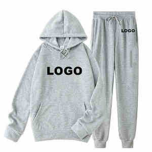 Nouveau unisexe en gros Logo personnalisé Tech polaire Jogging costumes hiver deux pièces sport survêtements avec capuche hommes survêtement - Product Image 5