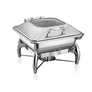 Article de luxe pour restauration d'hôtel Plat de chauffe-plats d'occasion de meilleure qualité Plat de chauffe-plats plaqué or fini - Product Image 3