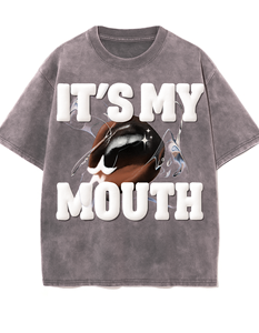 T-shirt imprimé bouffant lavé surdimensionné personnalisé Streetwear lourd 100% coton T-shirt graphique vintage pour hommes femmes unisexe - Product Image 5