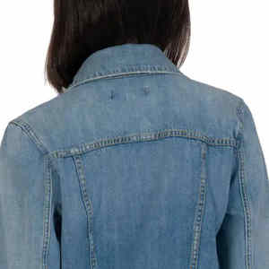 Chaqueta de mezclilla de patrón sólido de longitud media de Invierno para mujer Logotipo impreso personalizado relleno de algodón transpirable Otoño Precio al por mayor a granel - Product Image 6