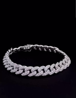 Bracelet chaîne cubaine pour homme en or 14K Lab Grown Diamond Round Hip-Hop