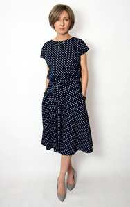 Summer Elegant Midi <b>Dress</b> <b>with</b> <b>Waist</b> Belt Custom Cotton Short Sleeve & Loose Fit Comfortable and Eco-Friendly Woven <b>Dress</b> - Product Image 3