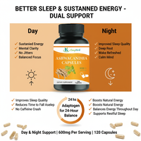 Capsules d'Ashwagandha de haute qualité, extra-fortes, pour soutenir l'équilibre émotionnel, la concentration et le sommeil