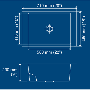 Évier à cuvette unique Nirali Collection Magnus Maxus Grand (28X18) Matériau en acier inoxydable - Product Image 1