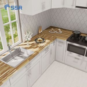 Plan de travail en bois d'acacia brun 25x1.5x74 pouces, style scandinave minimaliste, table/plan de travail/comptoir - SSR VINA Vietnam - Product Image 2