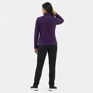 Chaqueta Polar Morada para Mujer Tiierwear, Cuello Alto, Cierre de Cremallera, Transpirable, Ecológica, de Secado Rápido, 100% Algodón, para Invierno - Product Image 5