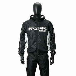 Custom Nylon Sweat Suit <b>Zip</b> <b>up</b> <b>Jacket</b> Pants Set Casual Lightweight Patchwork Nylon Mens Windbreaker Streetwear Tracksuit for Men - Product Image 1