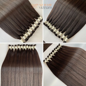 Pelucas de doble trama de encaje HD alineadas con cutícula de Color negro Natural a granel con ondas rectas de hueso extensiones de cabello humano vietnamita crudo - Product Image 6