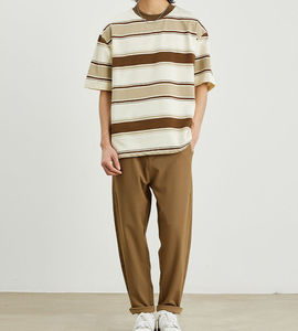 Wholesale <b>100</b>% <b>Polyester</b> Retro Style Sublimation T-<b>Shirts</b> Custom Printing Brown Loose Fit Drop Shoulder Low MOQ Men's Tee <b>Shirt</b> - Product Image 2