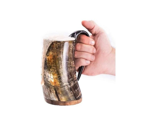 Corne à boire viking artisanale la plus vendue, style vintage classique, luxe, écologique, 500 ml, couleurs personnalisables, logo pour la maison - Product Image 6