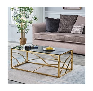 Metal coffee table with glass top suitable for use in both small and <b>large</b> living rooms with equal visual impact - Product Image 6